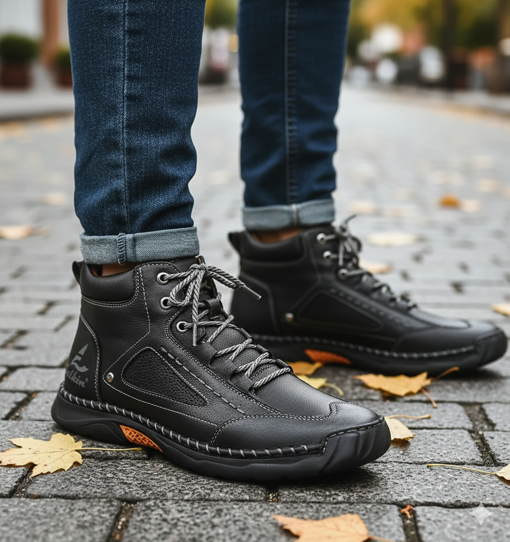 VogSalkin 2.0 - Bottes Barefoot tout-terrain à semelle vulcanisée et cuir vegan imperméable